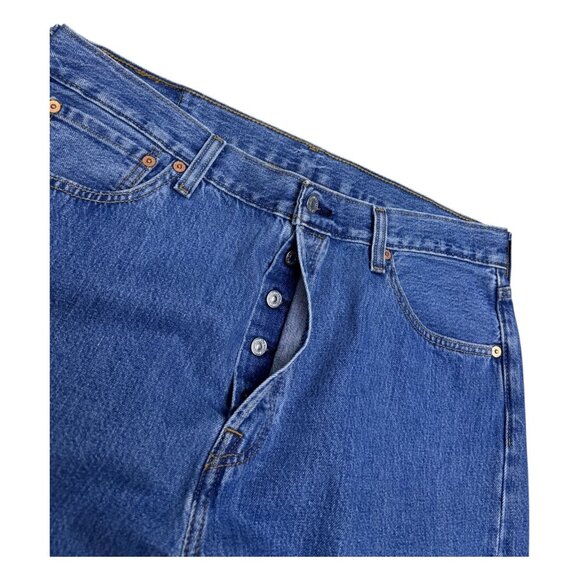 LEVIS 501 Relaxed Straight Leg Casual Designer Denim Pants Jeans Mens 36x36 - Picture 5 of 7